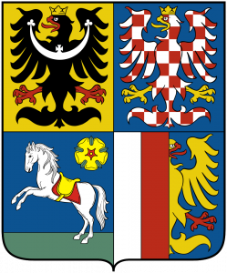 Obraz przedstawia herb Kraju Morawsko-Śląskiego, Czechy.